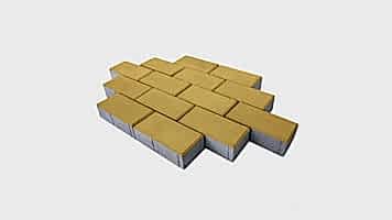 Тротуарная плитка "Кирпич" жёлтая