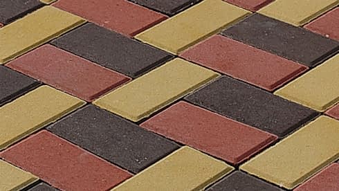 Тротуарная плитка "Кирпич" жёлтая