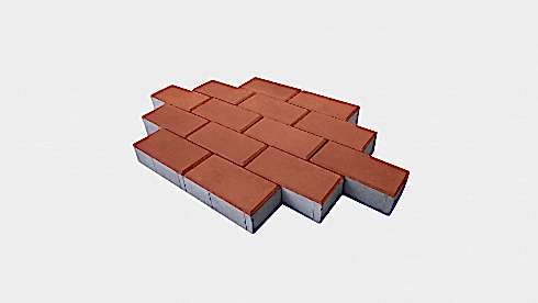 Тротуарная плитка "Кирпич" красная