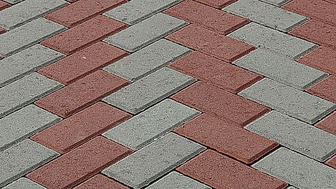 Тротуарная плитка "Кирпич" красная